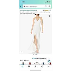 Dress the population white long dress M